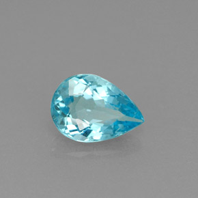 Apatita azul natural 0,71ct, formato de pêra, VS