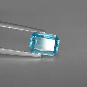 Apatita azul natural 1,11ct, corte esmeralda, VS