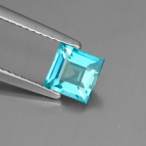 Apatita azul natural 0,81ct, quadrado, VS