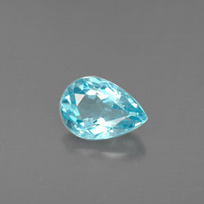 Apatita azul natural 0,71ct, formato de pêra, VS