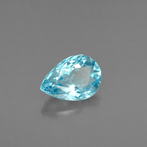 Apatita azul natural 0,71ct, formato de pêra, VS