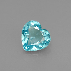 Apatita azul natural 1,05ct, formato de coração, VS-SI