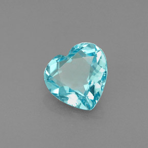 Apatita azul natural 1,05ct, formato de coração, VS-SI