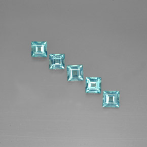 Pedras preciosas de apatita azul natural de  ct, quadrado, VS
