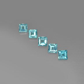 Pedras preciosas de apatita azul natural de  ct, quadrado, VVS-VS