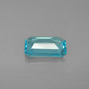 Apatita azul natural 1,50ct, corte esmeralda, VS