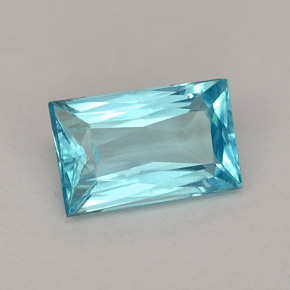 Apatita azul natural 1,19ct, baguete, VS
