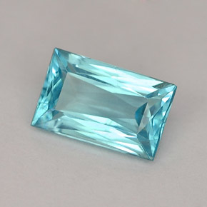 Apatita azul natural 1,19ct, baguete, VS