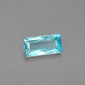 Apatita azul natural 0,87ct, baguete, VS