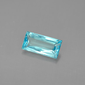 Apatita azul natural 0,87ct, baguete, VS