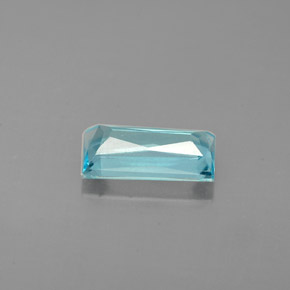 Apatita azul natural 0,87ct, baguete, VS