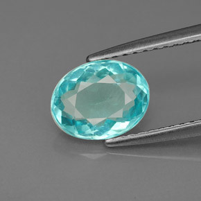 Apatita azul natural 1,44ct, corte oval, VS-SI