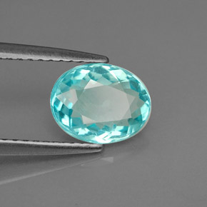 Apatita azul natural 1,44ct, corte oval, VS-SI