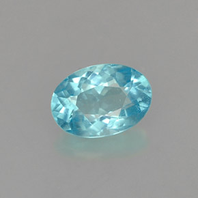 Apatita azul natural 0,60ct, corte oval, VS-SI