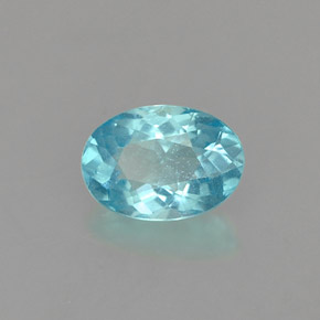 Apatita azul natural 0,60ct, corte oval, VS-SI