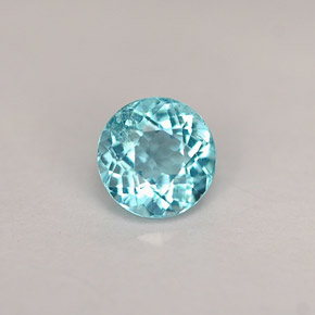 Apatita azul natural 0,49ct, corte redondo, VS