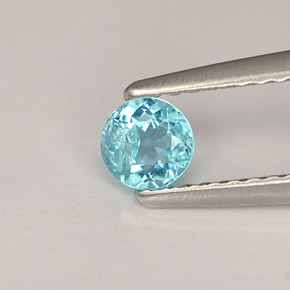 Apatita azul natural 0,29ct, corte redondo, VS