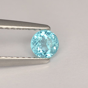 Apatita azul natural 0,29ct, corte redondo, VS