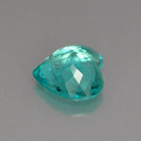 Apatita azul natural 1,67ct, formato de coração, VS