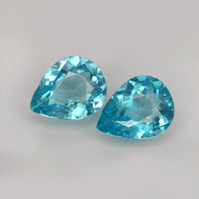 Pedras preciosas de apatita azul natural de  ct, formato de pêra, VS