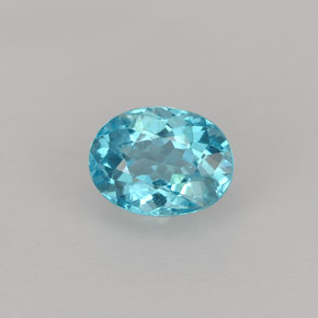 Apatita azul natural 1,01ct, corte oval, VVS-VS