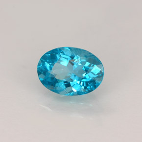 Apatita azul natural 0,92ct, corte oval, VVS-VS
