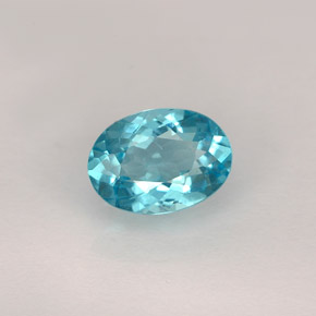 Apatita azul natural 0,82ct, corte oval, VS