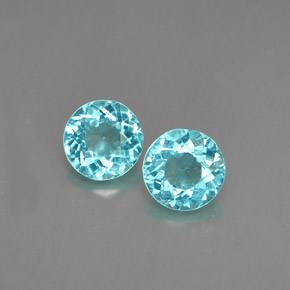 Pedras preciosas de apatita azul natural de  ct, corte redondo, VS