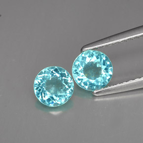 Pedras preciosas de apatita azul natural de  ct, corte redondo, VS