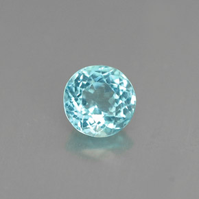 Apatita azul natural 0,66ct, corte redondo, VS