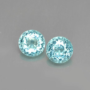 Pedras preciosas de apatita azul natural de  ct, corte redondo, VS