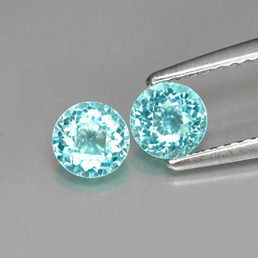 Pedras preciosas de apatita azul natural de  ct, corte redondo, VS