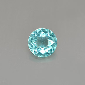 Apatita azul natural 0,50ct, corte redondo, VS