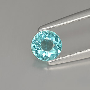Apatita azul natural 0,50ct, corte redondo, VS