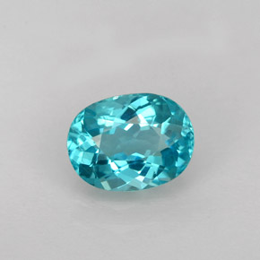 Apatita azul natural 1,13ct, corte oval, VS