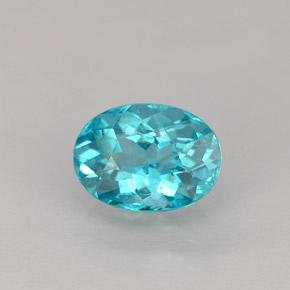Apatita azul claro natural 1,20ct, corte oval, VS