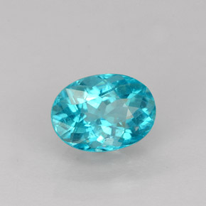 Apatita azul claro natural 1,20ct, corte oval, VS