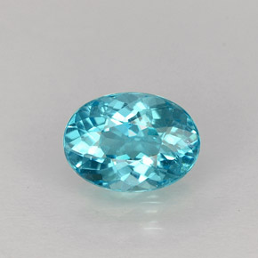 Apatita azul natural 1,07ct, corte oval, VS
