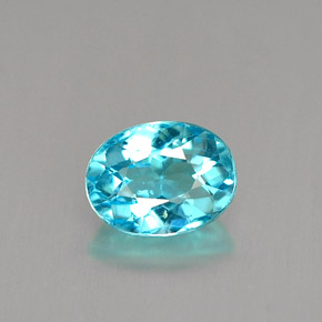 Apatita azul claro natural 0,94ct, corte oval, VS