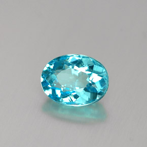 Apatita azul claro natural 0,94ct, corte oval, VS