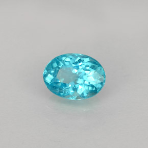Apatita azul natural 0,88ct, corte oval, VS
