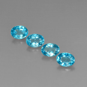 Pedras preciosas de apatita azul natural de  ct, corte oval, VS