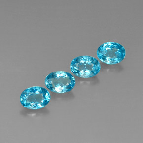 Pedras preciosas de apatita azul natural de  ct, corte oval, VS