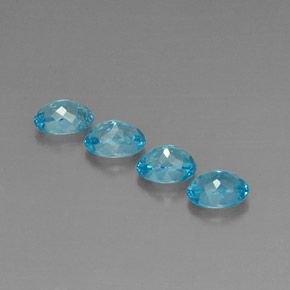 Pedras preciosas de apatita azul natural de  ct, corte oval, VS