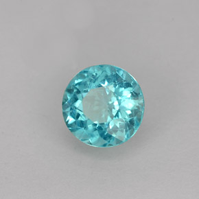 Apatita azul natural 0,87ct, corte redondo, VS