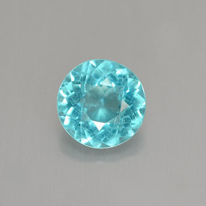 Apatita azul natural 0,91ct, corte redondo, VS