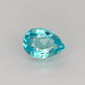 Apatita azul natural 0,76ct, formato de pêra, VS