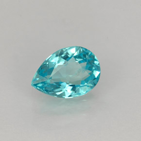 Apatita azul natural 0,76ct, formato de pêra, VS
