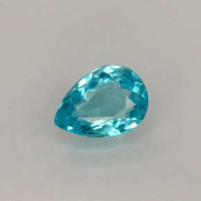 Apatita azul natural 0,67ct, formato de pêra, VS