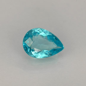 Apatita azul natural 0,67ct, formato de pêra, VS